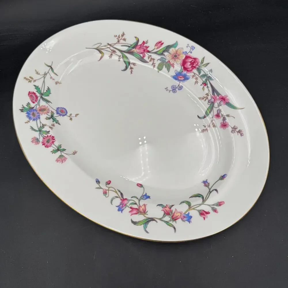 Vintage Platter by Wedgwood in Devon Sprays Bone China 15.25